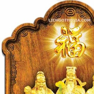LỊCH GỖ PHONG THỦY PHÚC LỘC THỌ LICHGOTHEGIA