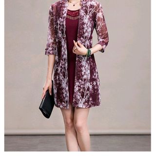 SET ÁO KHOÁC IN HỌA TIẾT VÁY SÁT NÁCH