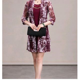 SET ÁO KHOÁC IN HỌA TIẾT VÁY SÁT NÁCH