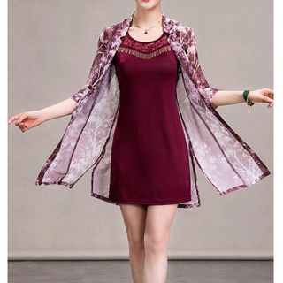 SET ÁO KHOÁC IN HỌA TIẾT VÁY SÁT NÁCH