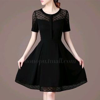 Đầm xòe phối ren lưới xinh xắn
