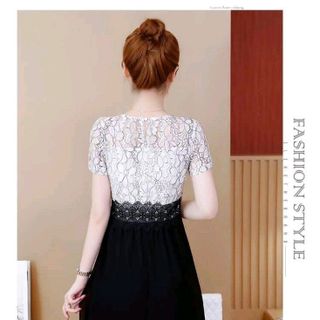 ĐẦM XÒE REN HỌA TIẾT VIỀN EO CÁCH ĐIỆU