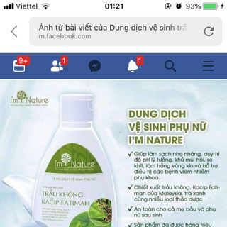 dung dịch vệ sinh trầu không Kacip Fatimah từ i’m nature