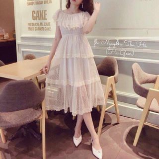 Đầm ren lưới bi Quảng Châu