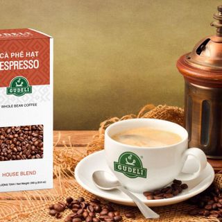 Cà phê hạt pha máy Espresso House Blend GUDELI