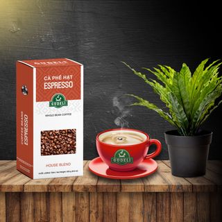 Cà phê hạt pha máy Espresso House Blend GUDELI