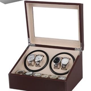 Hộp Đựng Đồng Hồ Cơ 4 Xoay 6 Tĩnh Vỏ Da