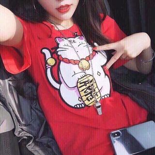đầm mèo thần tài 2 túi