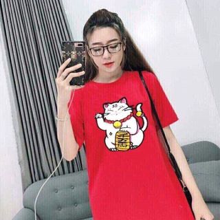 đầm mèo thần tài 2 túi