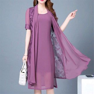 SÉT ĐẦM ÁO KHOÁC REN QUÝ BÀ