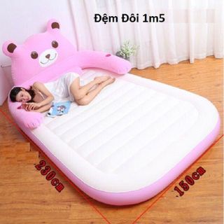 Giường hơi hình thú 1m2 tặng kèm bơm điện bịt mắt bịt tai ảnh thật ở cuối