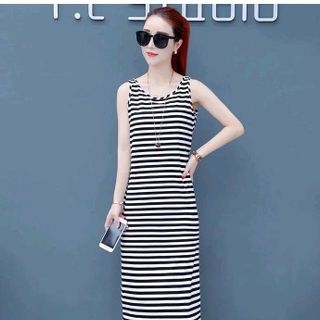 đầm sọc cotton 100