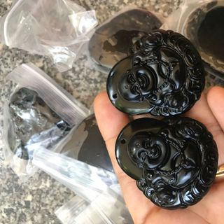 Di lặc đen đá núi lữa obsidians thạch anh