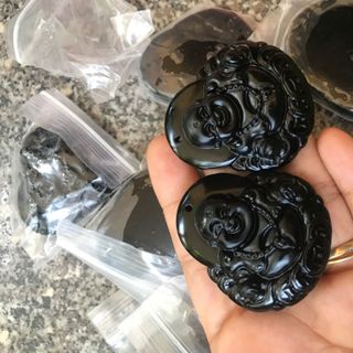 Di lặc đen đá núi lữa obsidians thạch anh
