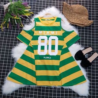 Đầm sọc rướt vai