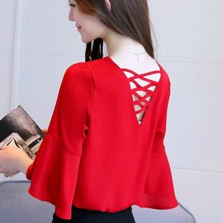 ÁO TAY LOE ĐAN DÂY SAU CỔ