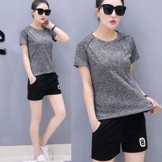 Bộ Short Thể Thao Tím Số 8 Sành Điệu