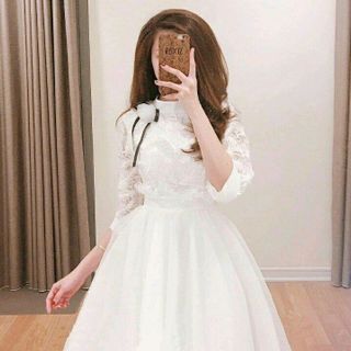 ĐẦM XÒE LÔNG VŨ ĐÍNH HOA