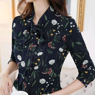 Áo Sơ Mi Hàn Quốc Hoa Lá Mùa Xuân