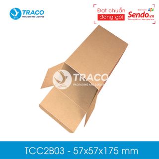 Combo 100 Hộp carton nắp cài hai bên Tracobox - TCC2B03 - 57X57X175 mm giá sỉ