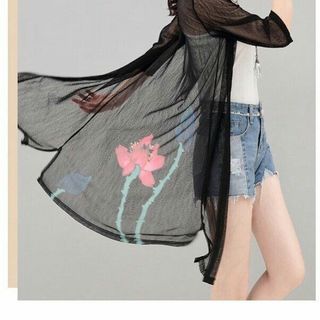 ÁO KHOÁC VOAN MỎNG HOA SEN -- QC