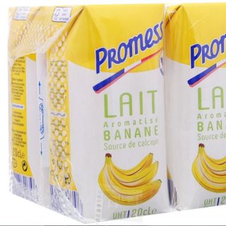Sữa tươi tiệt trùng không đường Promess hương chuối 200ml thùng 24 hộp