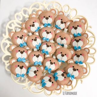 Móc khoá vải nỉ mặt gấu Teddy