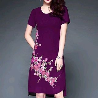 ĐẦM SUÔNG THÊU HOA ANH ĐÀO SANG TRỌNG