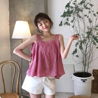 áo kiểu baby doll kẻ sọc caro
