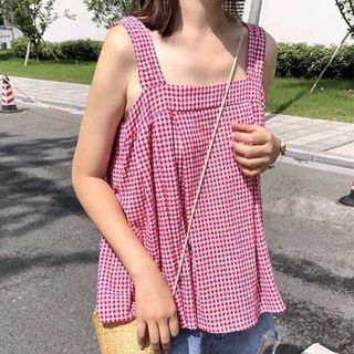 áo kiểu baby doll kẻ sọc caro