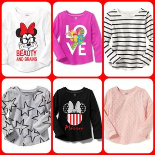 Áo bé gái old navy size 12m-5tuổi Lốc 5 cái cùng 1 size -