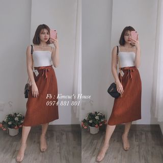 CHÂN VÁY DẬP LI CỘT NƠ