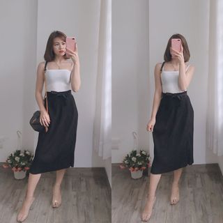 CHÂN VÁY DẬP LI CỘT NƠ