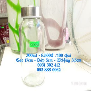 Chai thủy tinh tròn nắp đây 300ml
