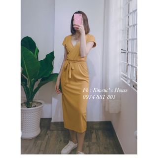 đầm cột nơ eo