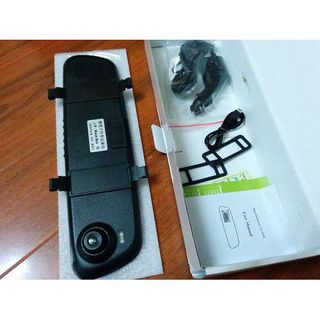 Camera hành trình trước sau dạng gương chiếu hậu tích hợp camera lùi