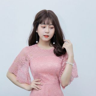 ĐẦM REN XÒE TAY CON KÈM LÓT giá sỉ