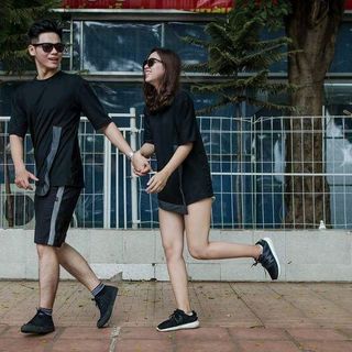 áo overtee phối vat chữ L cá tính