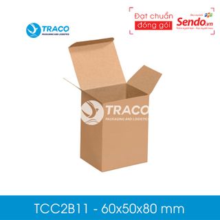Combo 100 Hộp carton đối khẩu Tracobox - Mã TCC2B11 - KT 60X50X80 mm