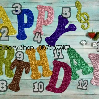 Dây Treo Trang Trí Happy Birthday Nhũ Xốp 14 màu
