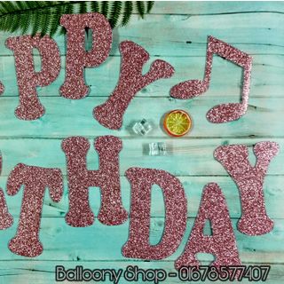 Dây Treo Trang Trí Happy Birthday Nhũ Xốp 14 màu