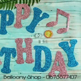 Dây Treo Trang Trí Happy Birthday Nhũ Xốp 14 màu
