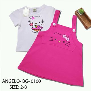 bộ BG yếm in mèo Kitty