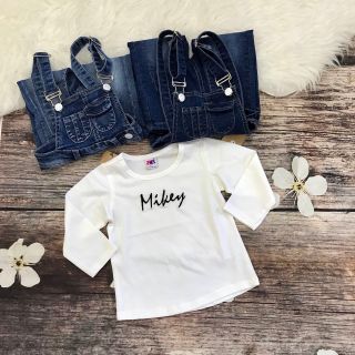 Set yếm jean cho bé gái