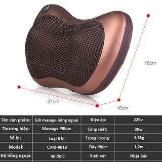 gối massage hồng ngoại 8 bi