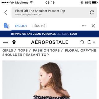 Áo nữ trễ vai