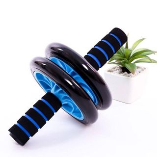 Bánh xe lăn tập cơ bụng Tặng thảm quỳ đầu gối khi tập