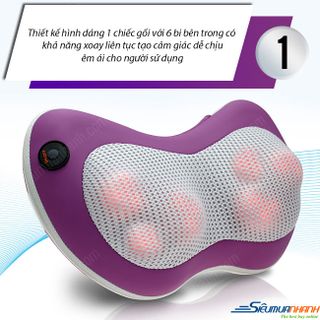 Gối massage hồng ngoại 6 bi hai chiều