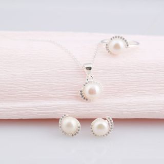 Bộ trang sức Bạc Ngọc trai