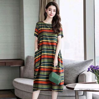 ĐẦM SUÔNG TRÁI BÍ SỌC MÀU